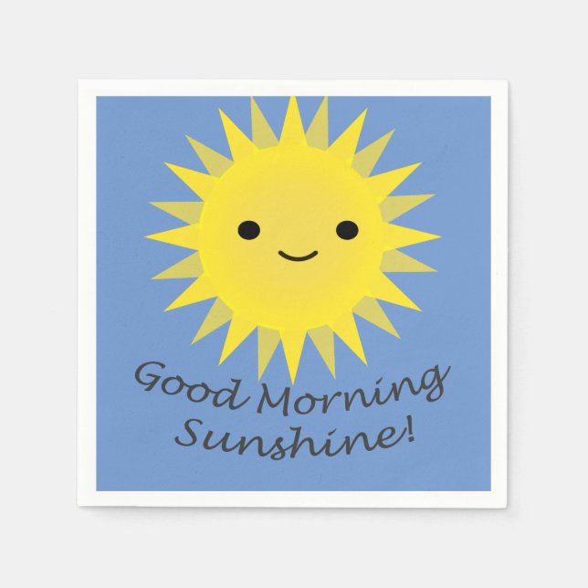 Good Morning Sunshine Cute Kawaii Sun Napkin (Front)