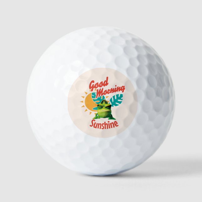 Good Morning Sunshine Funny Chameleon Golf Balls (Front)
