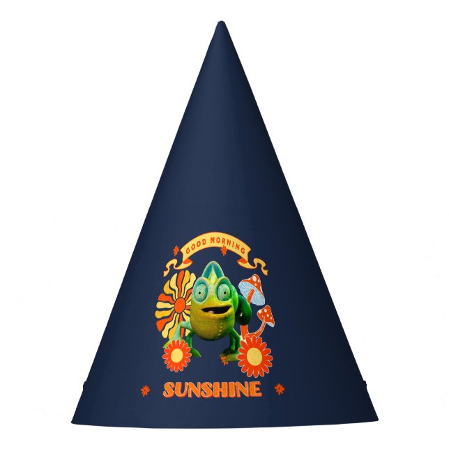 Good Morning Sunshine Funny Chameleon Party Hat (Front)