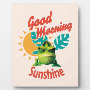 Good Morning Sunshine Funny Chameleon Plaque