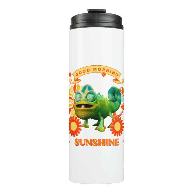 Good Morning Sunshine Funny Chameleon Thermal Tumbler (Front)