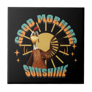 Good Morning Sunshine Funny Rooster Tile