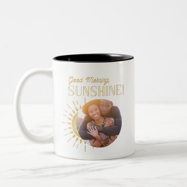 Good morning sunshine photo Two-Tone coffee mug (Left)