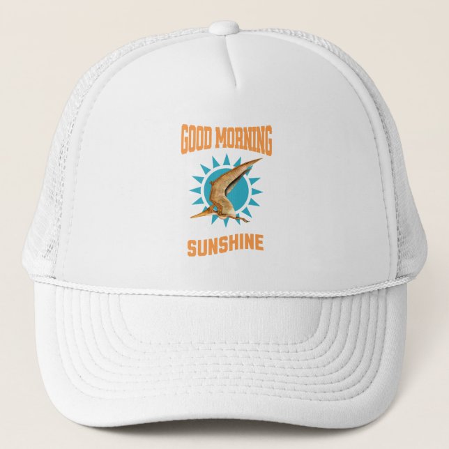 Good Morning Sunshine Pterodactyl Dino Trucker Hat (Front)