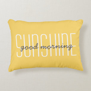 Good Morning Sunshine Quote Yellow Decorative Cushion