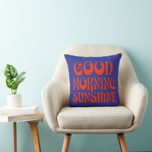 Good Morning Sunshine Retro Decor Print Cushion
