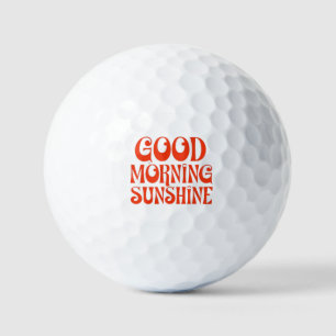Good Morning Sunshine Retro Decor Print Golf Balls