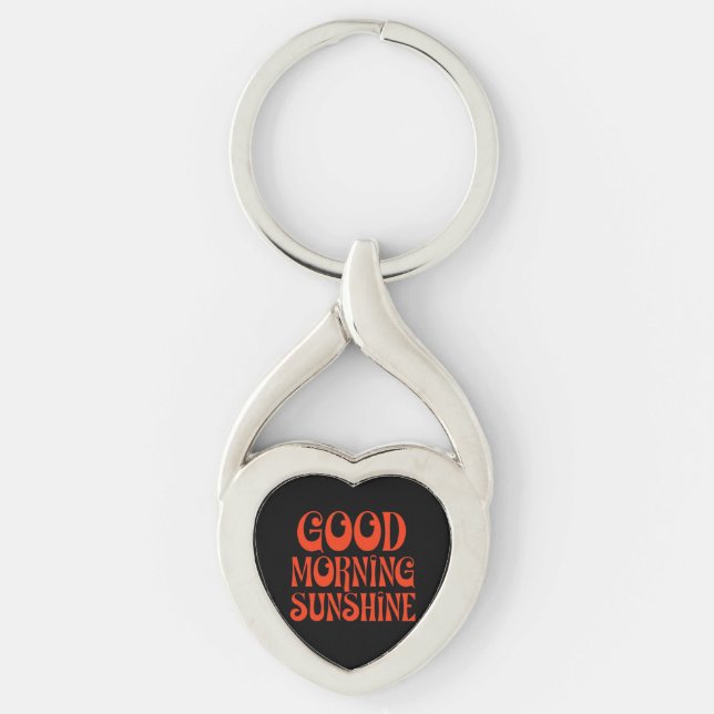 Good Morning Sunshine Retro Decor Print Key Ring (Front)