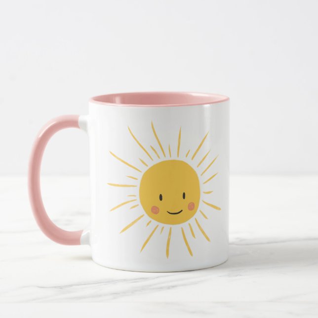 Good Morning Sunshine Sun Smiling Illustration Mug (Left)