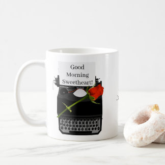 Good Morning Sweetheart Vintage Typewriter Coffee Mug