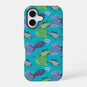 Good Morning Swimming Fish Coral Reef Pattern iPhone 16 Case