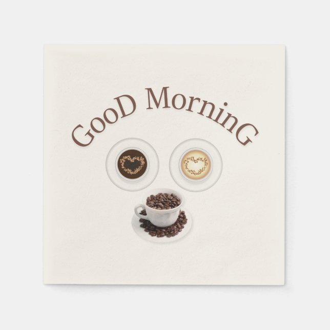 Good morning with coffee napkin (Front)