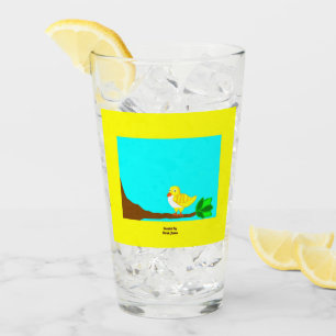 Good Morning Yellow Bird Glass Tumbler