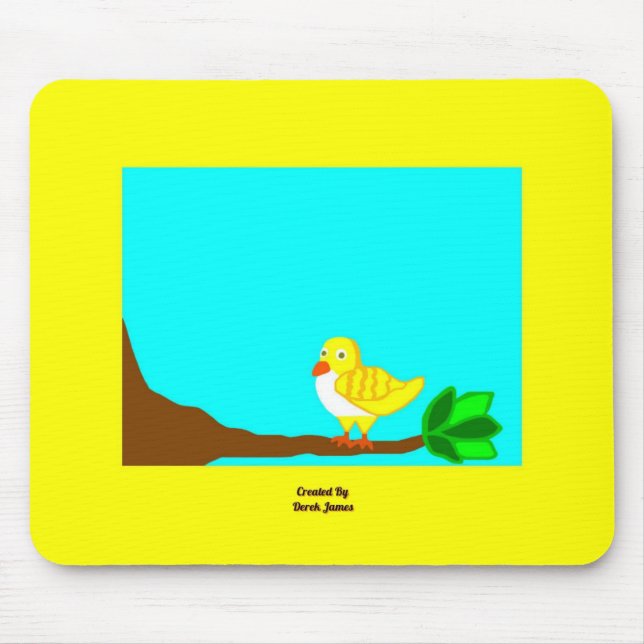 Good Morning Yellow Bird Mouse Pad (Front)