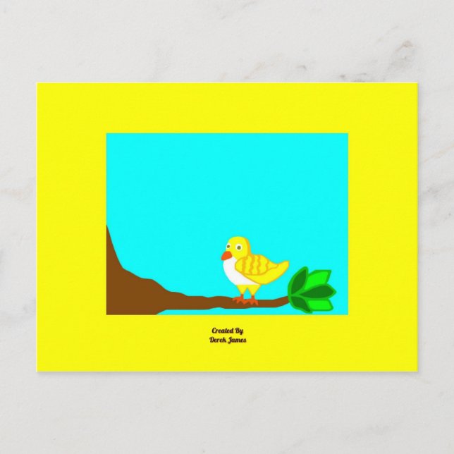 Good Morning Yellow Bird Postcard (Front)