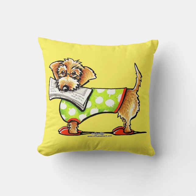 Good News Wirehaired Dachshund Happy Cushion (Front)