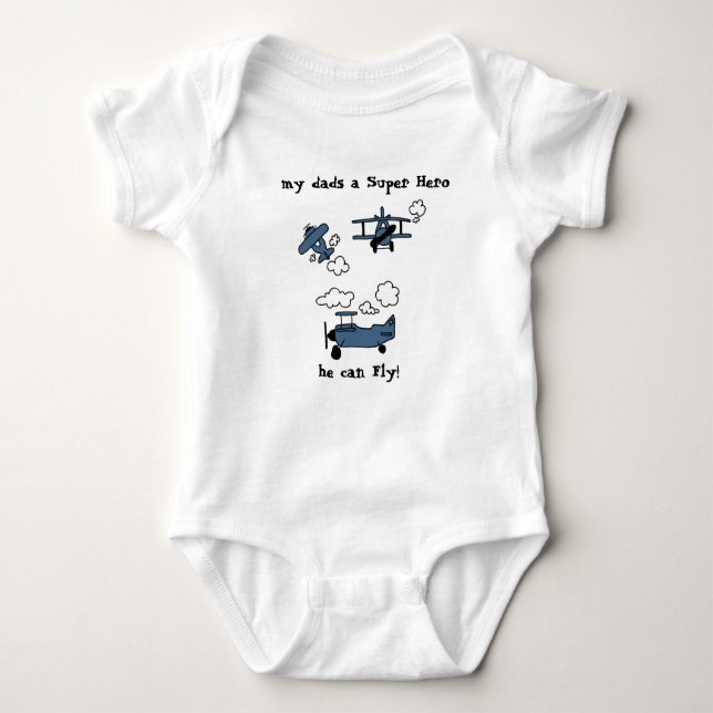 Good Night Bye Bi-Planes Super Hero Baby Bodysuit (Front)