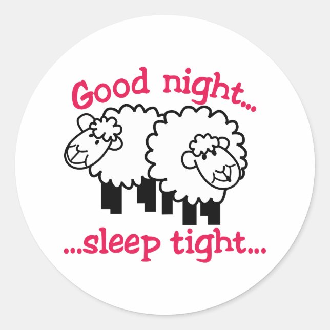 Good Night Classic Round Sticker (Front)