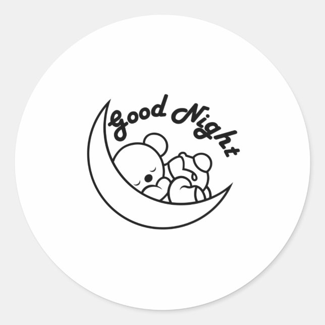 GOOD NIGHT CLASSIC ROUND STICKER (Front)