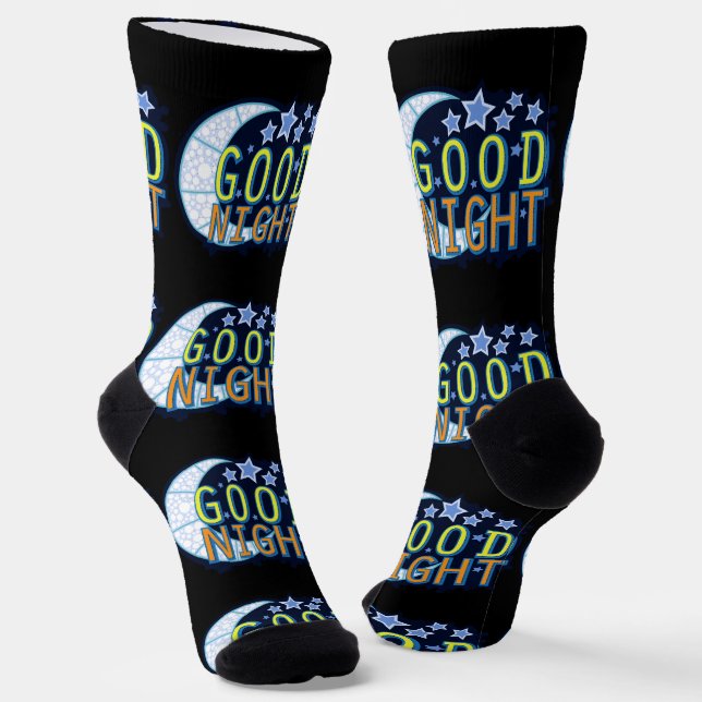 Good Night Crescent Moon Thunder_Cove Socks (Angled)
