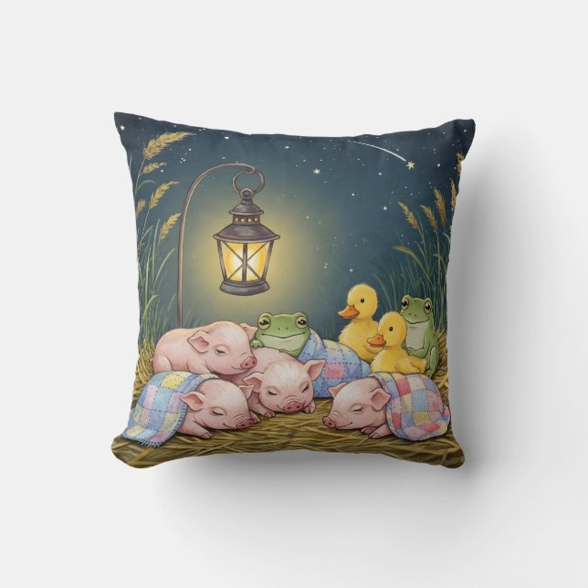 Good Night!, Ducklings, Piglets, Froglets Cushion (Front)
