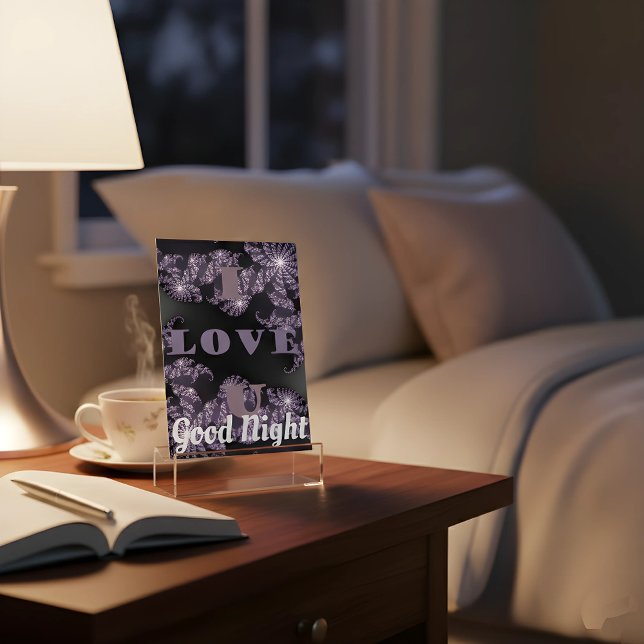 Good Night I Love You Blessed Nice Evening Purple  Postcard (End your nice day with love. 🌙 A soulful better midnight bloom for your bedside. #AchempongNights)