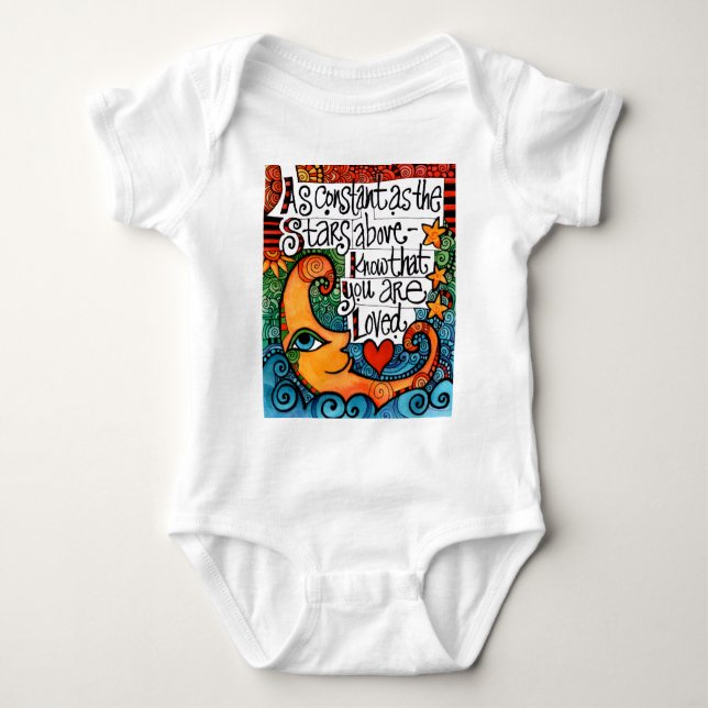 Good Night Moon - Colourful Celestial Moon / Luna Baby Bodysuit (Front)