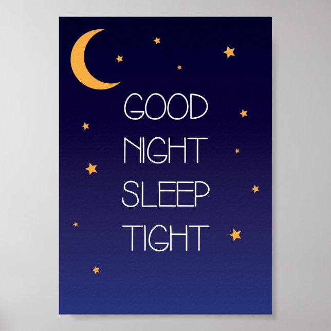 Good Night Sleep Tight Quote Poster (Front)