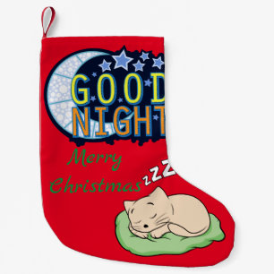 Good Night Sleeping Kitty Thunder_Cove Small Christmas Stocking