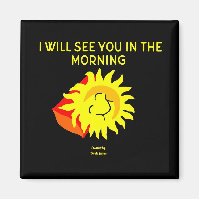 Good Night Sun 2 Inch Square Magnet (Front)