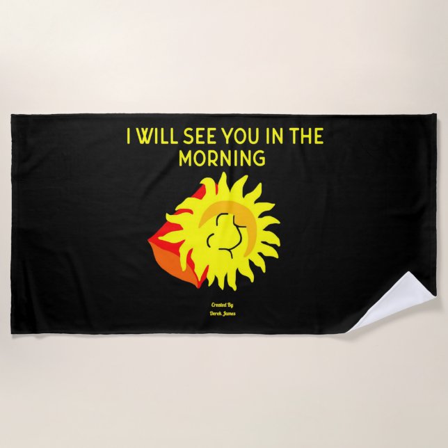 Good Night Sun Beach Towel (Front)