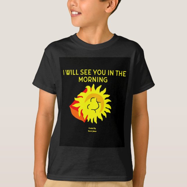Good Night Sun Boys Black Basic T Shirt (Front)