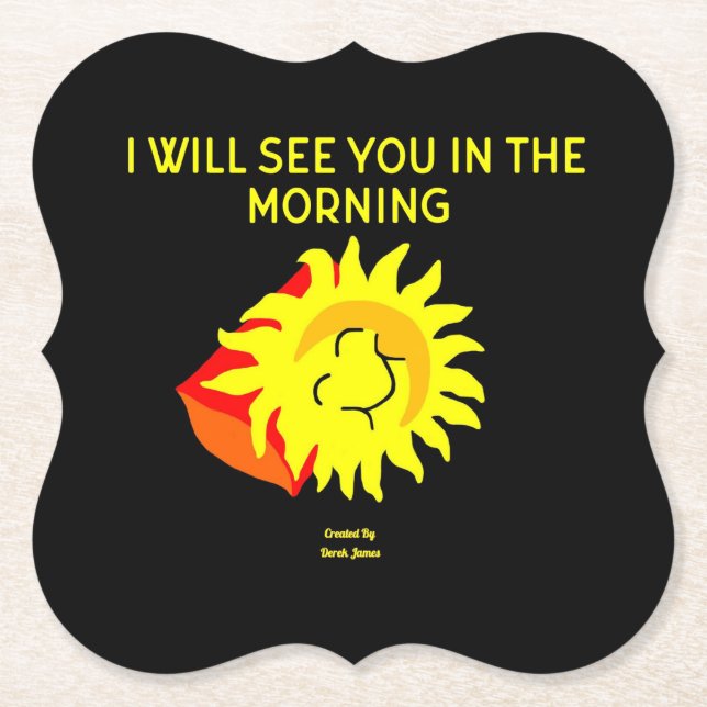 Good Night Sun Bracket Paper Coaster (Front)