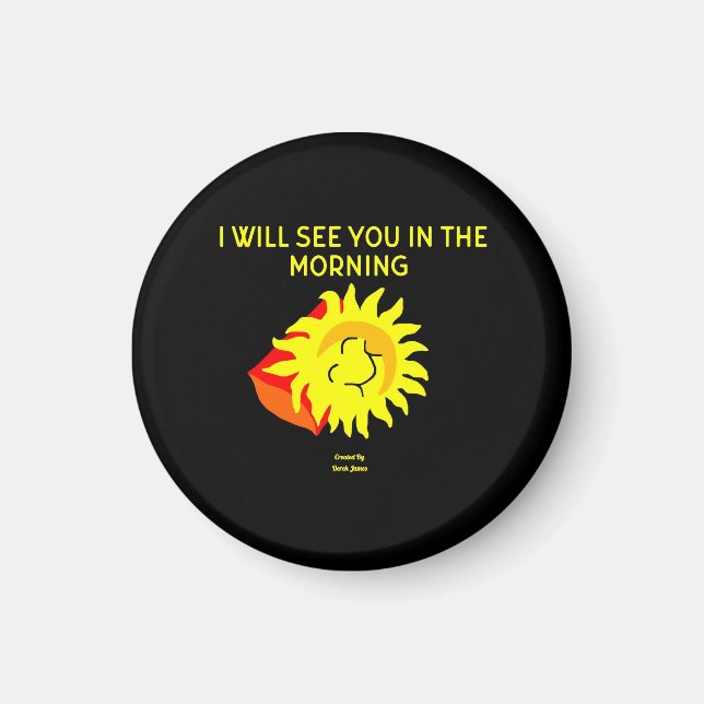 Good Night Sun Round Magnet (Front)