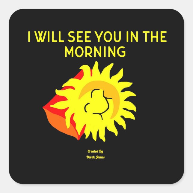 Good Night Sun Square Sticker (Front)