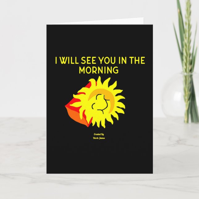 Good Night Sun Vertical Greeting Card (Front)