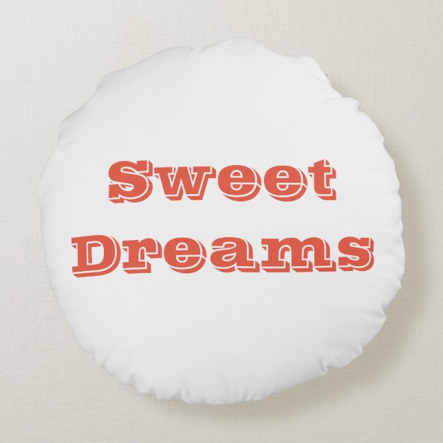 Good Night Sweet Dream Elegant Custom Printed Home Round Cushion (Back)