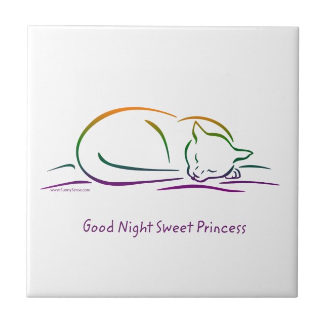 Good Night Sweet Princess (Cat) Tile (Front)