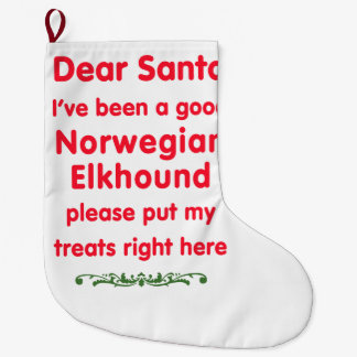 good Norwegian Elkhound Large Christmas Stocking