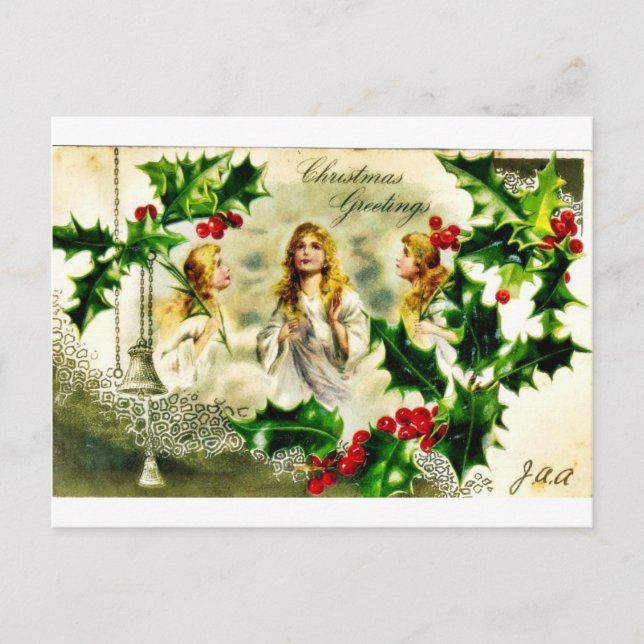 Good Old Christmas Holiday Postcard (Front)