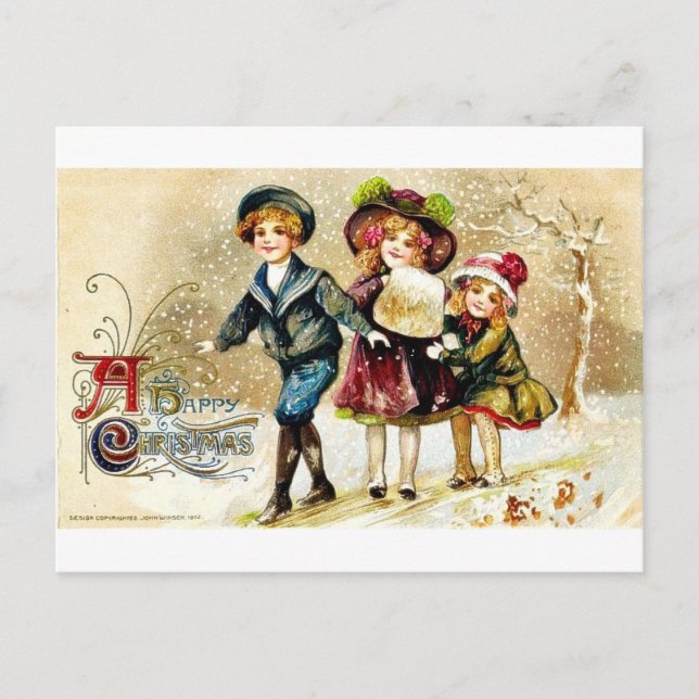 Good Old Christmas Holiday Postcard (Front)