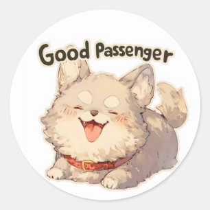 Good Passenger Happy Dog Classic Round Sticker