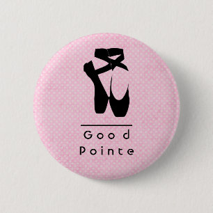 Good Pointe. Black Ballet Shoes En Pointe 6 Cm Round Badge