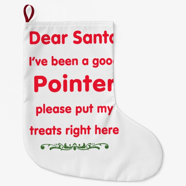 good Pointer Large Christmas Stocking (Front)