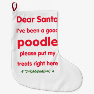 good poodle large christmas stocking