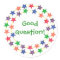 Good question, Circle of colourful stars stickers