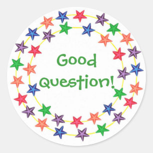 Good question, Circle of colourful stars stickers