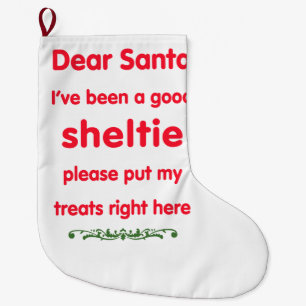 good sheltie large christmas stocking