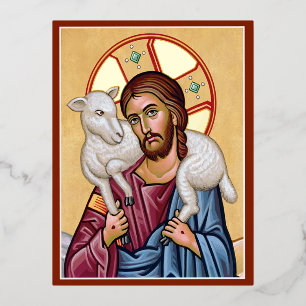 Good Shepherd Foil Holiday Postcard