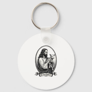 Good Shepherd Jesus Vintage Engraving Faith Shirt  Key Ring
